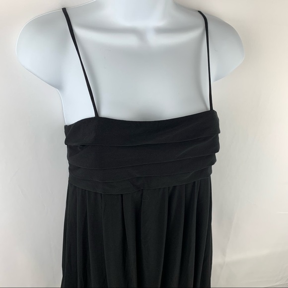 Morgan & Co. Solid Black Draped Spaghetti Strap Mini Balloon Dress Retro - Picture 2 of 15